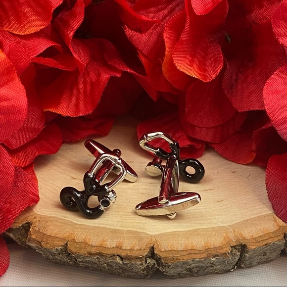 Black and Silver Stethoscope Cufflinks - Picture 10 of 16